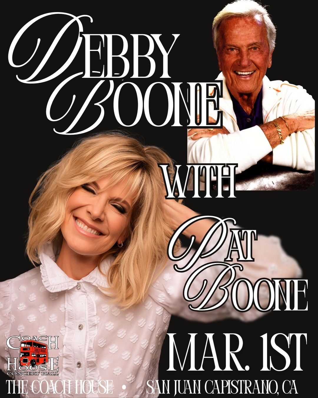 Debby and Pat Boone at The Coach House on March 1