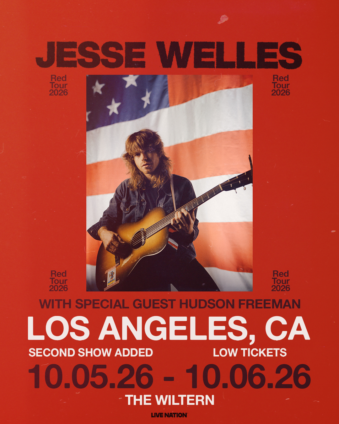 MEMBERS ONLY: Jesse Welles' Red Tour at The Wiltern on October 5th